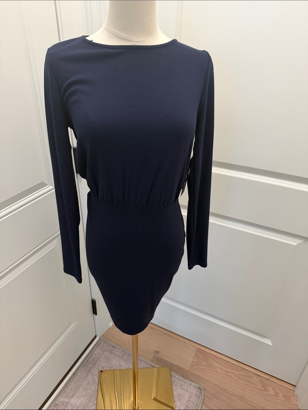 Lulu's Navy Long-Sleeve Sheath Dress